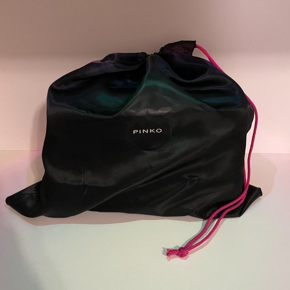 PINKO BNWT Italian Leather Pink Ombre Chevron Love Bag w Bronze Hardware + Birds - Picture 12 of 15